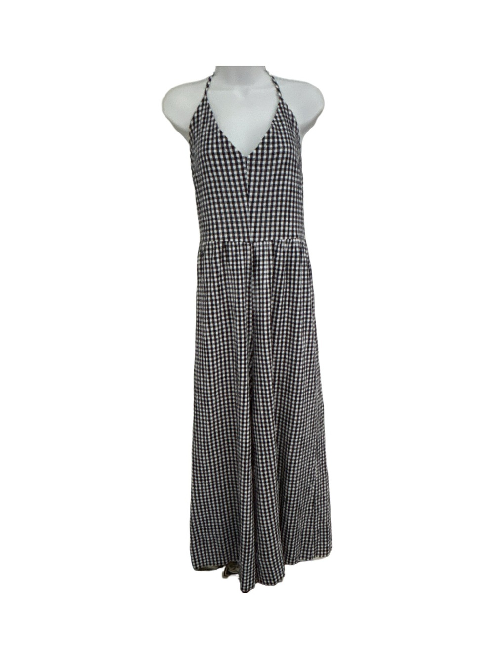 Splendid Gabrielle Gingham Wide Leg Blue White Boho Euro Summer Size M